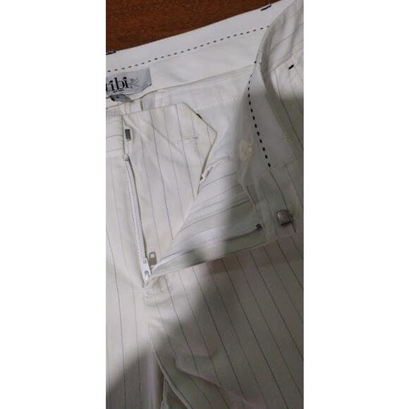 Tibi Women's Wide Leg Pinstriped Trouser Pants, Cream/Gray, Sz 6 - Picture 7 of 7